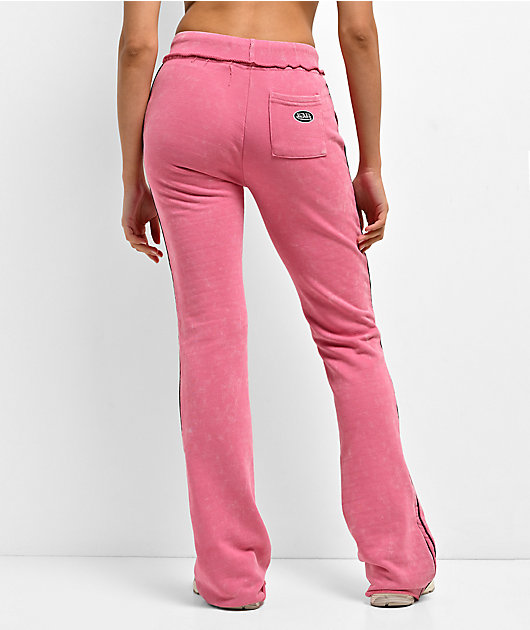 Von Dutch Rope Pink Wash Flare Sweatpants