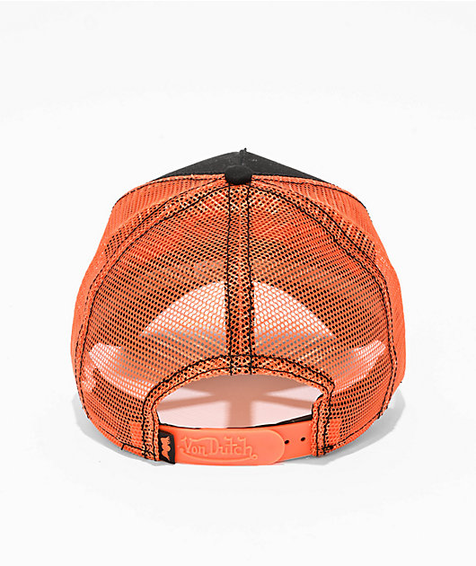 Von Dutch Staple Black & Orange Trucker Hat