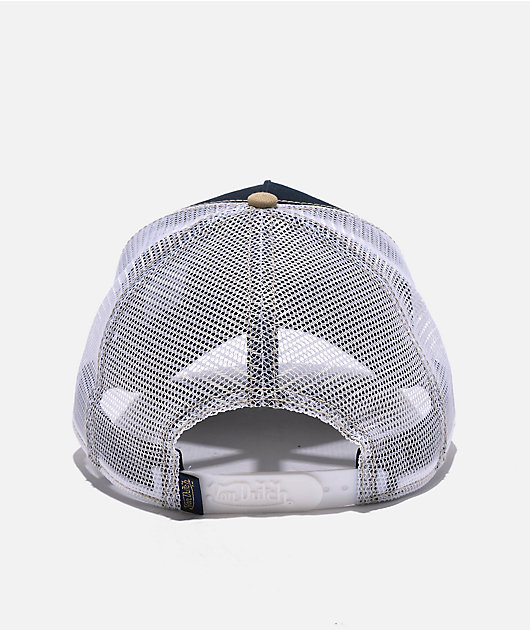 Von Dutch トラッカーキャップ ホワイト/グレー Von Dutch Mesh Snapback Trucker Hat GREY/WHITE One Size - BRAND