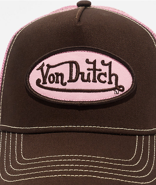 Von Dutch Staple Brown & Pink Trucker Hat