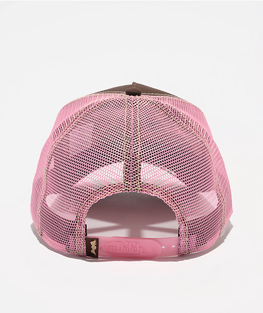 Von Dutch Staple Brown & Pink Trucker Hat