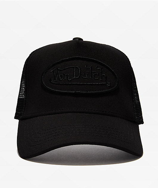 帽子 everyone / 3layer cap / BLACK Von Dutch Staple Triple Black Trucker Hat | Zumiez