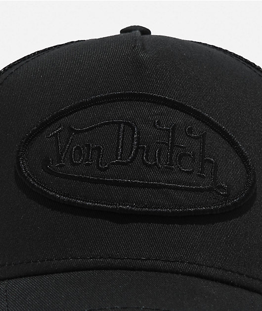 Von Dutch Staple Triple Black Trucker Hat