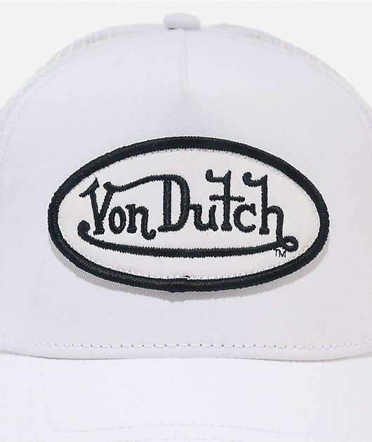 Von Dutch Staple White & Black Trucker Hat | Zumiez