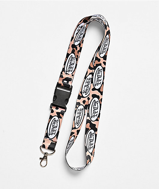Von Dutch TM Logo Leopard Lanyard