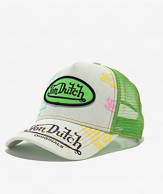 ☘️ Shamrock Sale! NWT Von Dutch Dark Denim Green Logo Trucker Hat - Adjustable Von Dutch Denim Trucker Vintage Green | Princess Polly main image 4