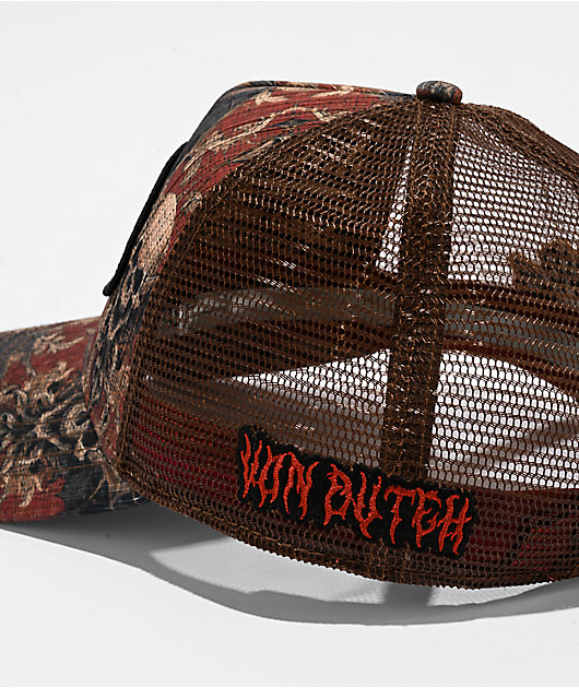 Von Dutch Tapestry Burgundy Trucker Hat