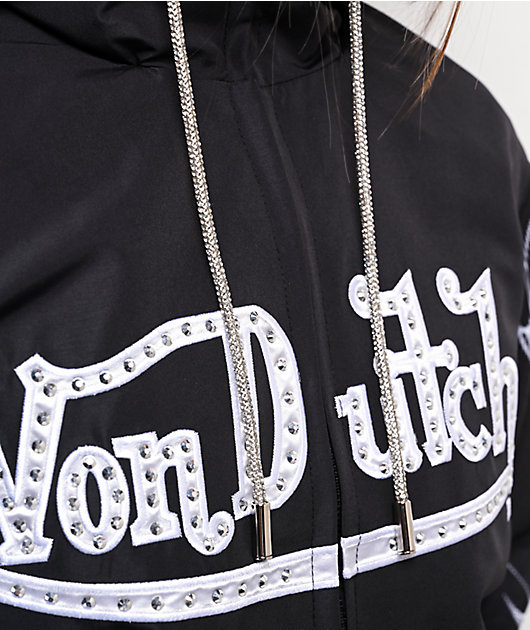 Von Dutch Taslon Crystal Black Windbreaker Zip Jacket | Zumiez
