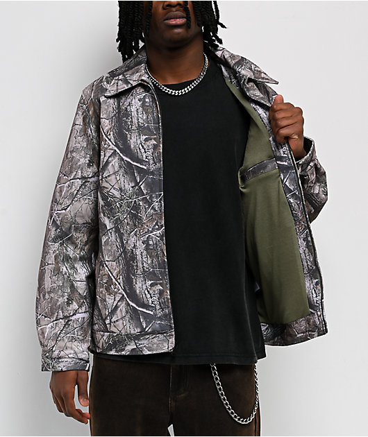 Von Dutch Tree Green Camo Work Jacket | Zumiez