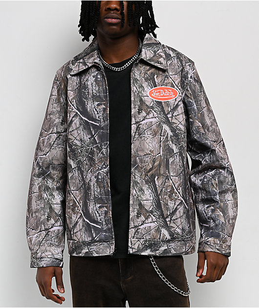 Von Dutch Tree Green Camo Work Jacket | Zumiez