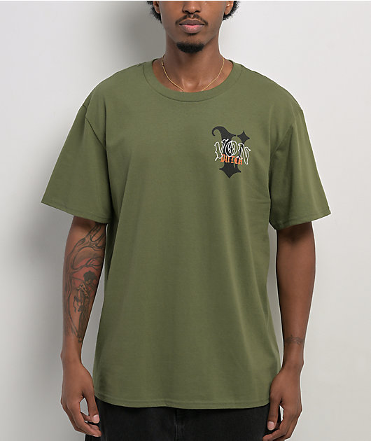 Von Dutch V Logo Green T-Shirt | Zumiez