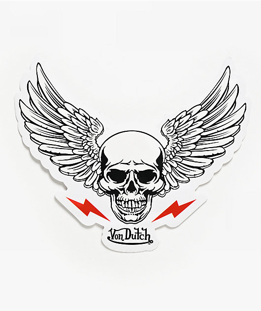 Von Dutch Winged Skull Sticker