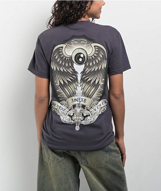 Von Dutch Wings Grey T-Shirt | Zumiez