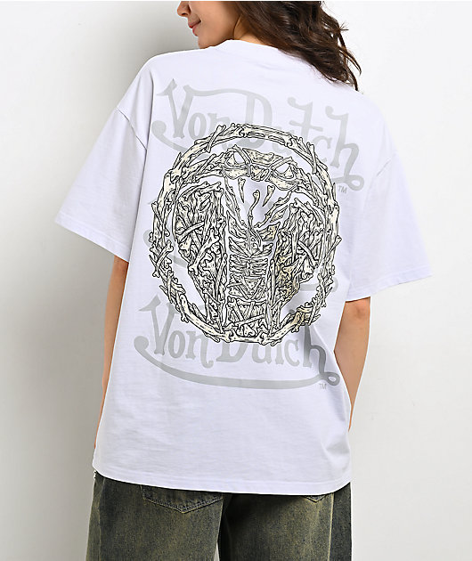 Von Dutch X Broken Promises Bare Bones White T-Shirt