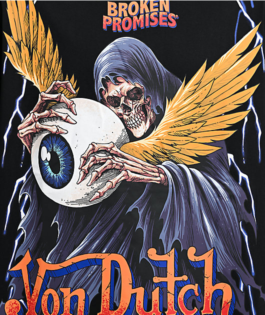 Von Dutch X Broken Promises Death Grip Black T-Shirt