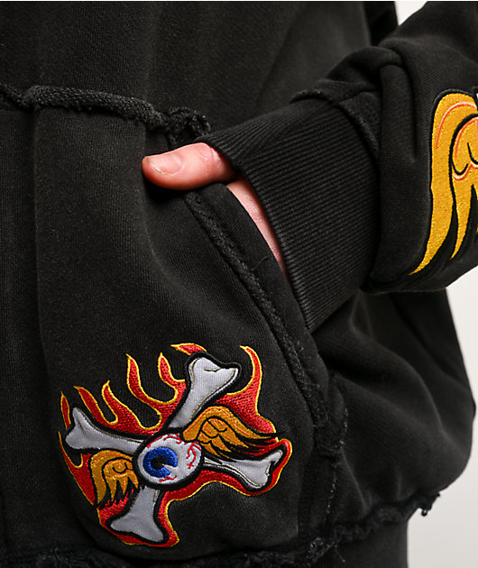 Von Dutch X Broken Promises Wild Ride Black Wash Zip Hoodie | Zumiez
