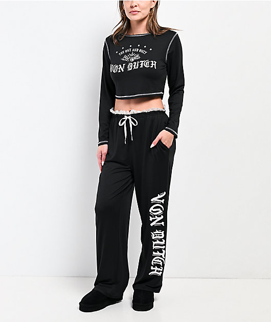 Von Dutch Yummy Black & White Lounge Set | Zumiez