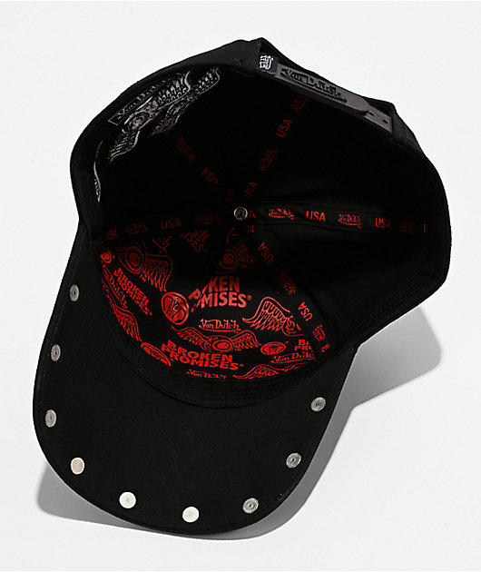 Von Dutch x Broken Promises Dog Studs Black Snapback Hat | Zumiez