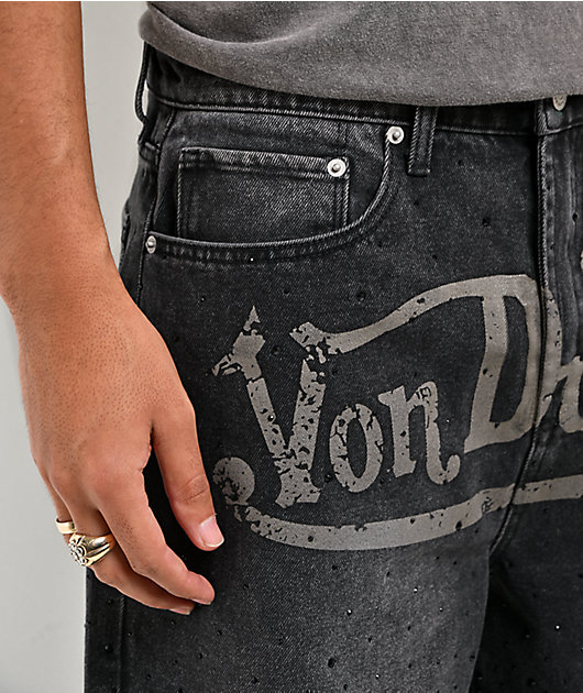 Von Dutch x Broken Promises Night Sky Rhinestone Black Wash Denim