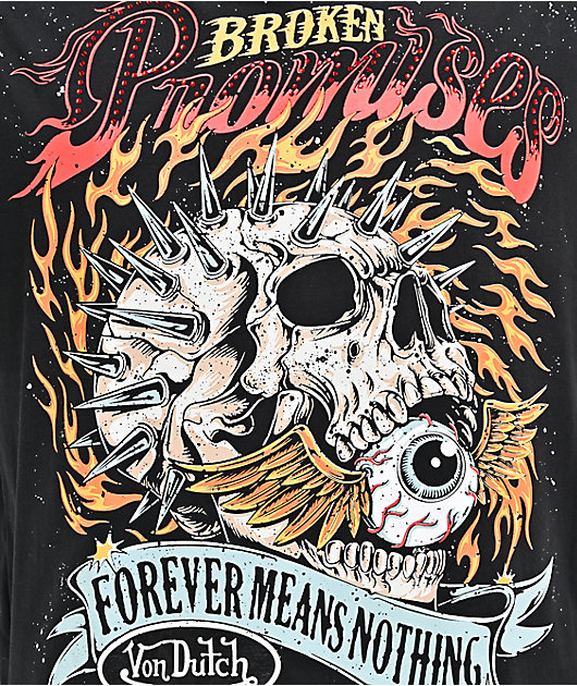Von Dutch x Broken Promises Spiked Metal Black T-Shirt