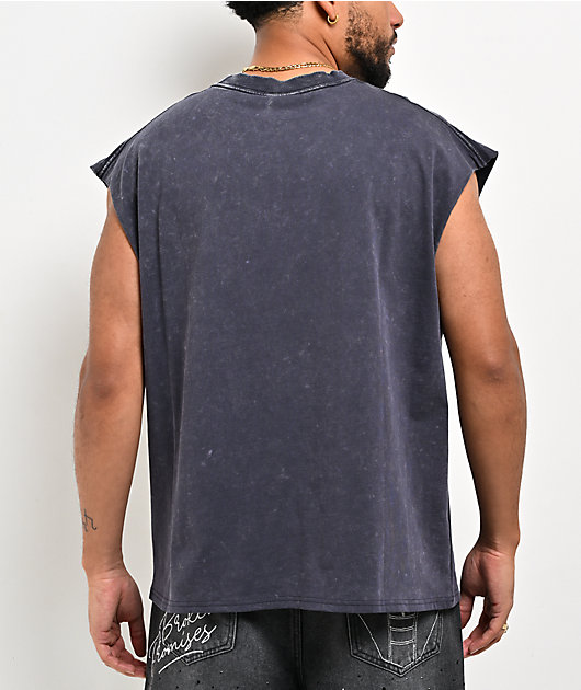 Von Dutch x Broken Promises Unleashed Grey Wash Muscle Tank Top