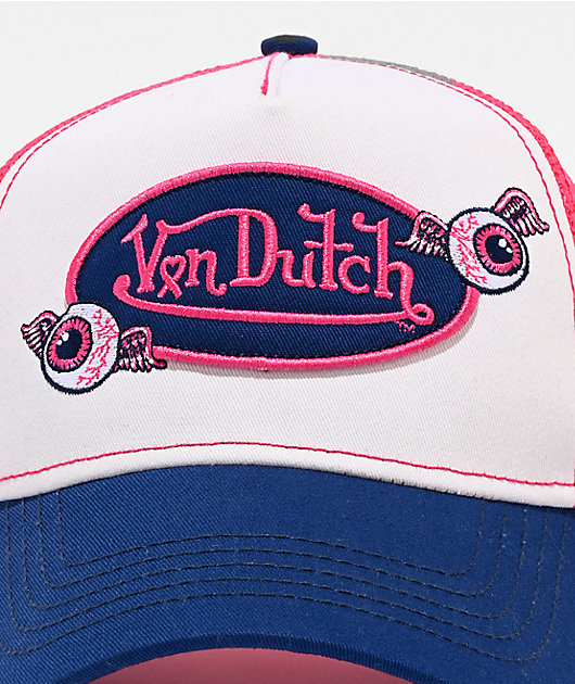 Von Dutch x Keep A Breast Foundation Pink, White & Blue Trucker Hat