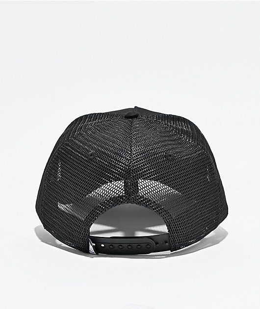 WHADAFUNK Goth Cross Black Trucker Hat