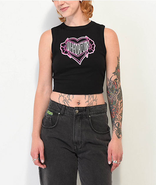 graphic crop tank tops
