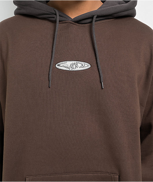 WKND Fishbone Emblem Brown & Black Hoodie | Zumiez