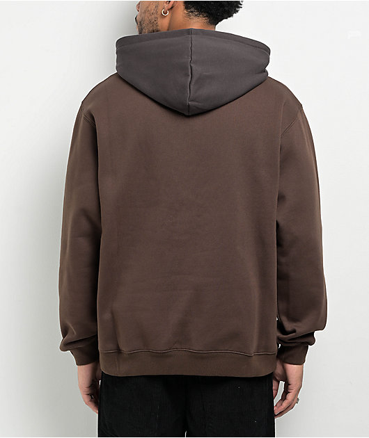 WKND Fishbone Emblem Brown & Black Hoodie | Zumiez
