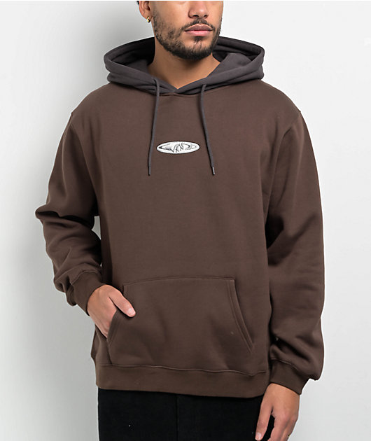 ★KIRSH★ Back Point Graphic Sweatshirt Dark Brown Carhartt Men's Large Port Cotton/Polyester Loose Fit Mid