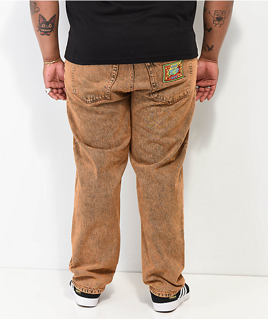 WORBLE G8tor Brown Acid Wash Denim Jeans | Zumiez