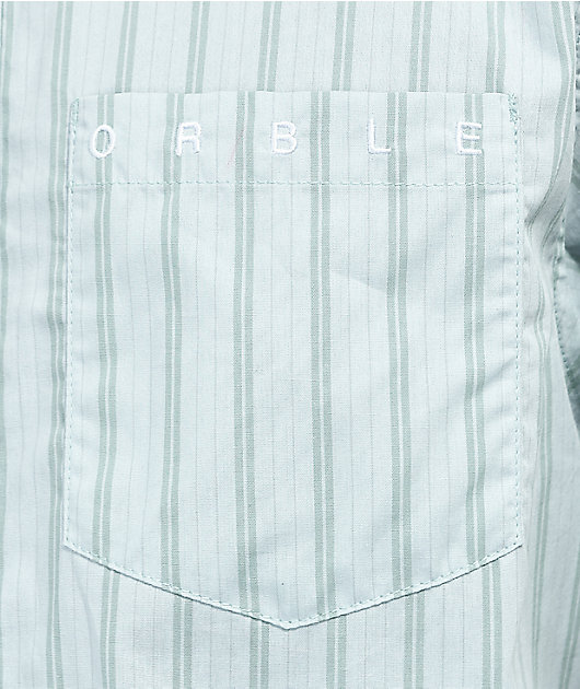 WORBLE W- camisa a rayas de manga corta con botones azul