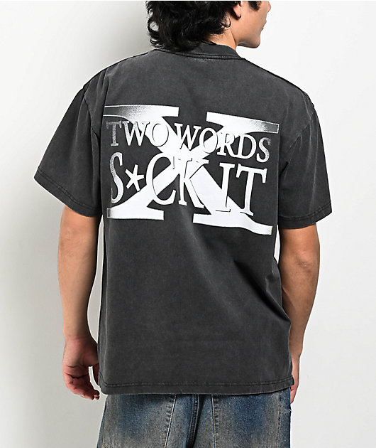 WWE D-Generation X Two Words Washed Black T-Shirt | Zumiez