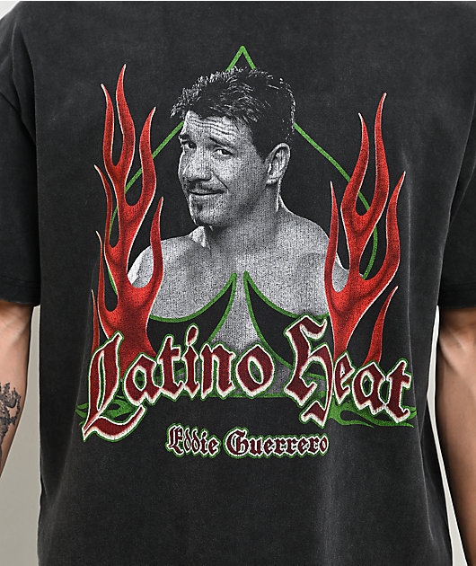 WWE Eddie Guerrero Flames Black Wash T-Shirt