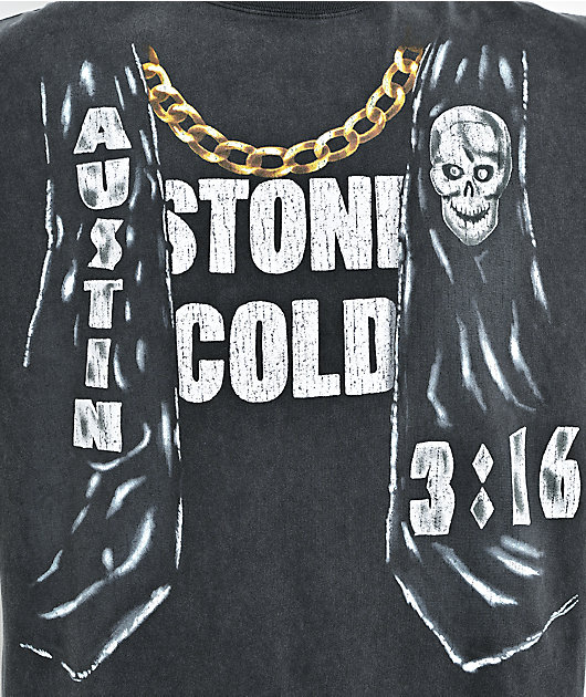 WWE Vested Black Wash T-Shirt