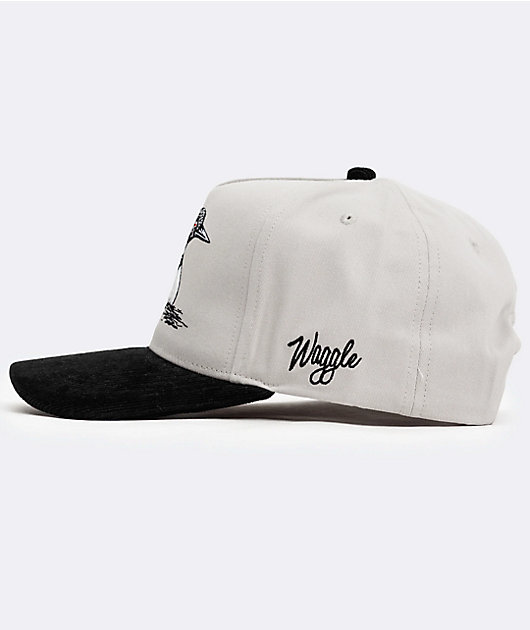 Waggle Red Eye White & Black Snapback Hat