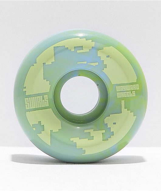 Wayward 53mm 101a Green & Blue Swirl Skateboard Wheels