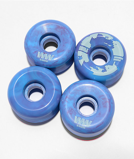 Wayward 54mm 101a Purple & Blue Swirl Skateboard Wheels