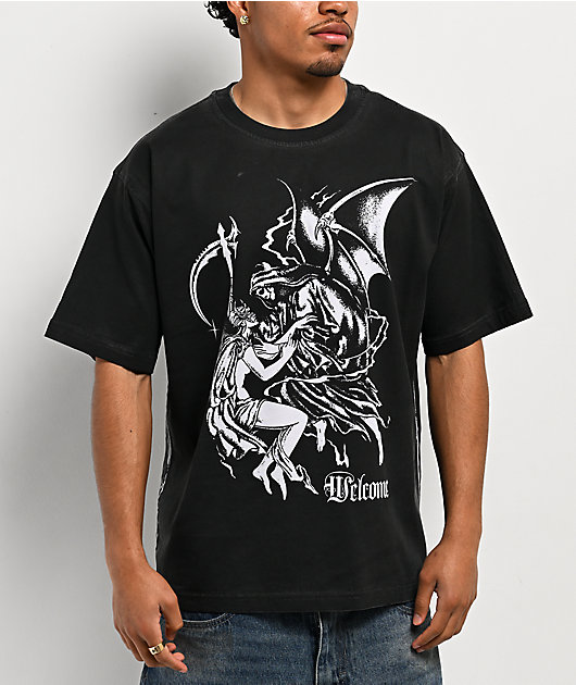 Welcome Archangel Black Wash Knit T-Shirt