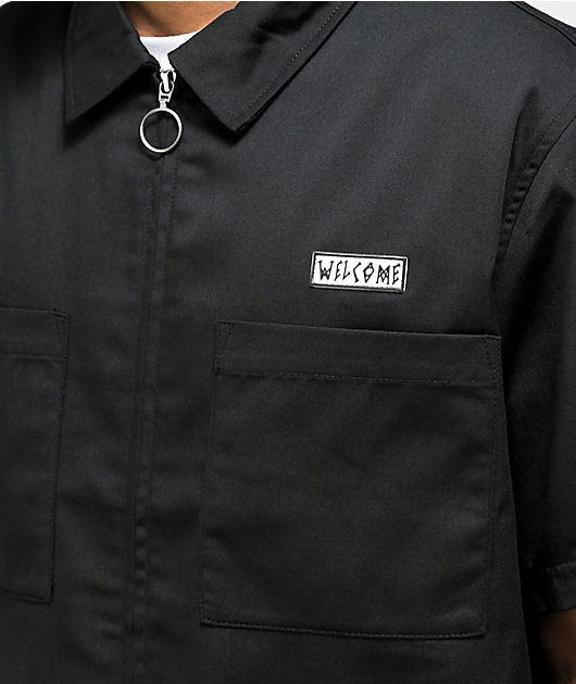 Welcome Bapholit Black Short Sleeve Work Shirt