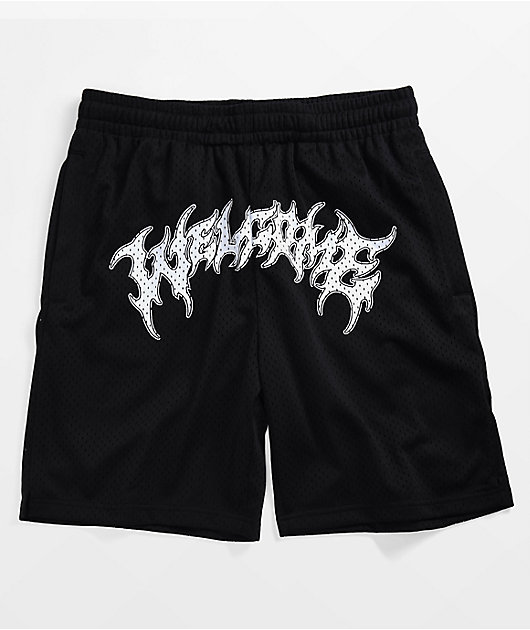 https://scene7.zumiez.com/is/image/zumiez/product_main_medium/Welcome-Barb-Black-Mesh-Shorts-_369761-alt1-US.jpg