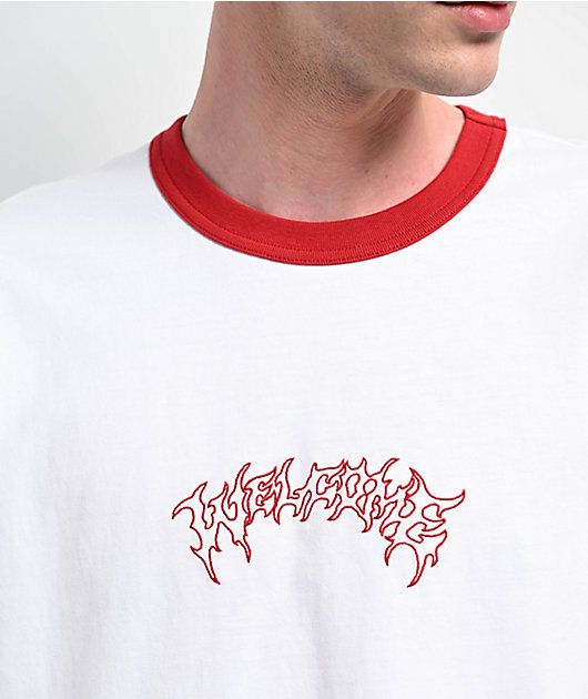 Welcome Barb Ringer White & Red T-Shirt | Zumiez