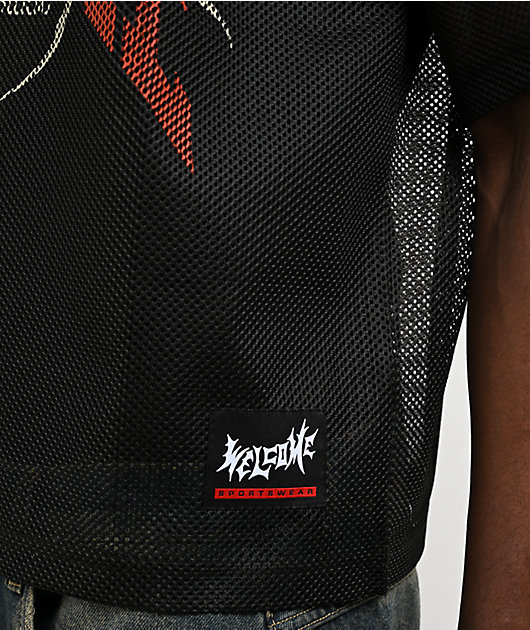 Welcome Black Mesh Football Jersey