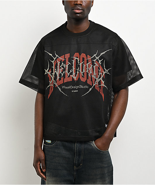Welcome Black Mesh Football Jersey