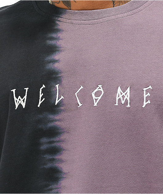 Black / Purple Crystal Wash Short Sleeve T-Shirt