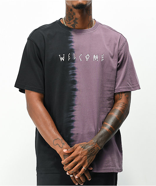 Welcome Chimera Black Purple Split Dye T Shirt Zumiez