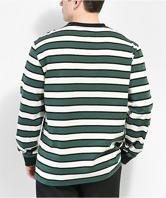 Welcome Cooper Spruce Green & White Stripe Long Sleeve T-Shirt