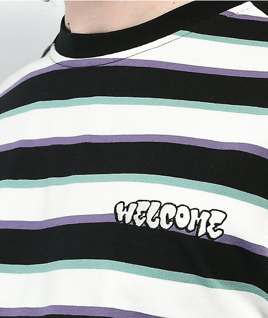 Welcome Cooper camiseta con rayas color negro y hueso