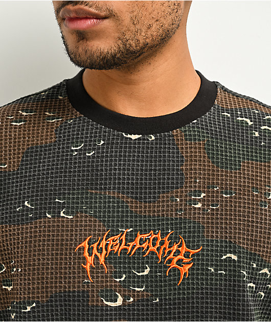Welcome Covert Timber Camo Long Sleeve Waffle Knit T-Shirt | Zumiez